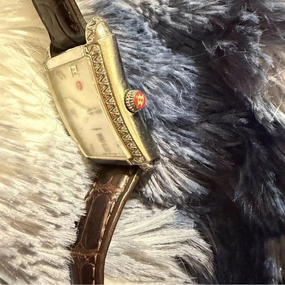 Michele Deco Diamond Bezel Watch 74 Diamonds Swiss Quartz Needs Battery - Picture 9 of 13